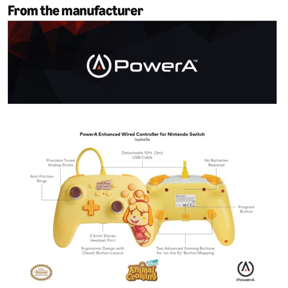‼️CLEARANCE‼️ PowerA Enhanced Wired Controller - Animal Crossing: Isabelle - Picture 7 of 14